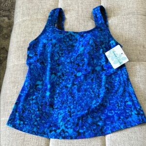 BEACH BELLE WOMENS BLUE NEW WITH TAGS SWIMWEAR TOP SIZE 16